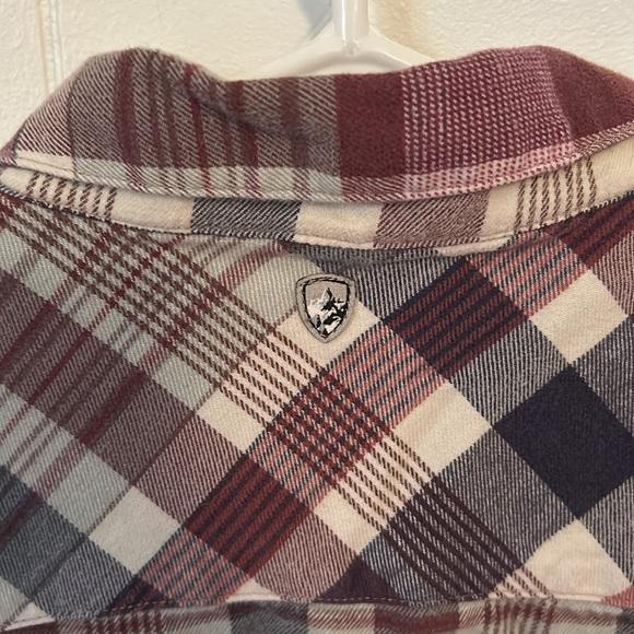 KUHL purple, blue and cream flannel with brown corduroy accents S - Picture 5 of 7
